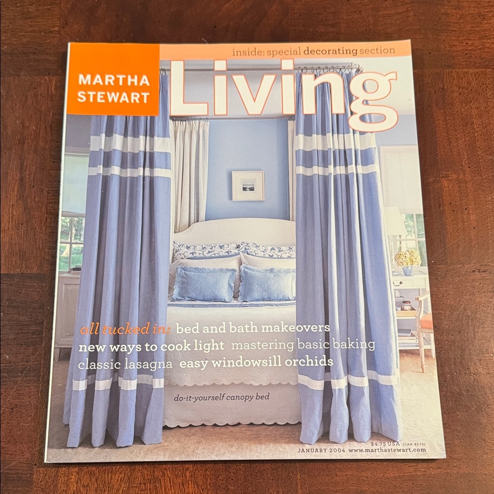 Martha Stewart Living January 2004 Bed and Bath Makeovers Canopy Bed More
